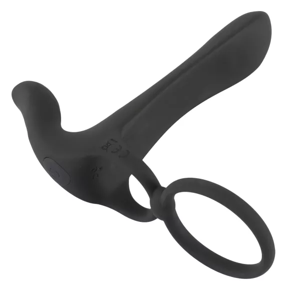 Black Velvets - vibrator za parove i erekcijski prsten na punjenje - crni
