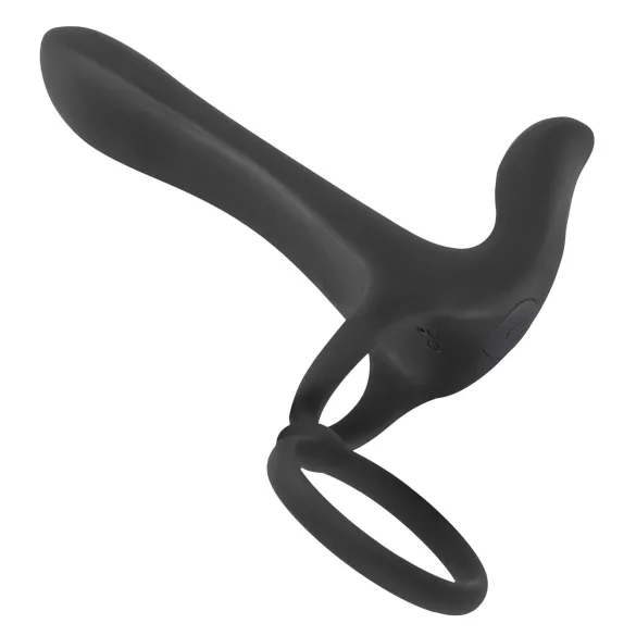 Black Velvets - vibrator za parove i erekcijski prsten na punjenje - crni