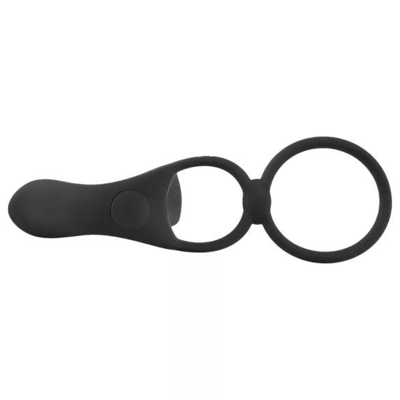 Black Velvets - vibrator za parove i erekcijski prsten na punjenje - crni
