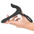 Crni Velvet - punjivi 2u1 parni vibrator i prsten za penis (crni)