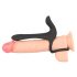Crni Velvet - punjivi 2u1 parni vibrator i prsten za penis (crni)