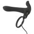 Crni Velvet - punjivi 2u1 parni vibrator i prsten za penis (crni)