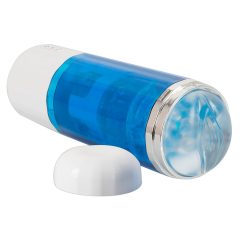   You2Toys - baterijski, rotirajući, vibrirajući masturbator (plavo-bijeli)
