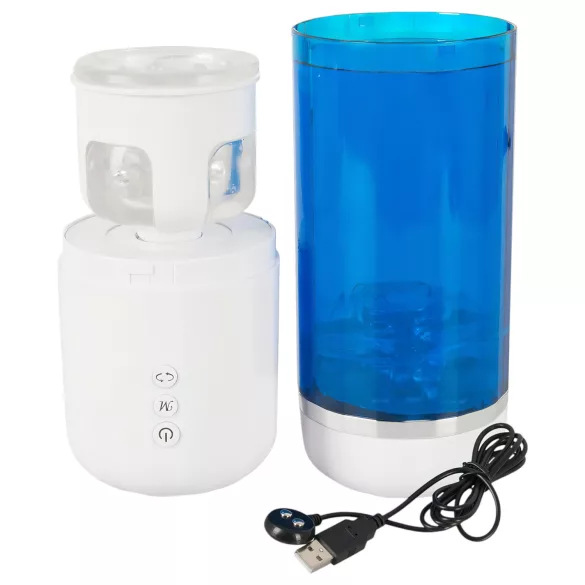 You2Toys - masturbator s rotacijom i potiskivanjem - punjivi - plavo-bijeli