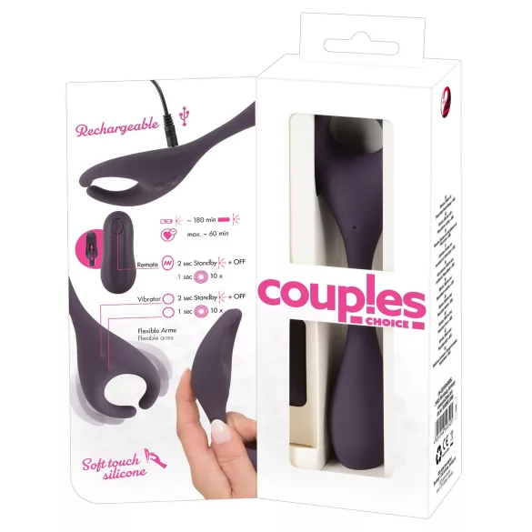 Couples Choice - vibrator za parove s 2 motora - bežični, punjivi - ljubičasti