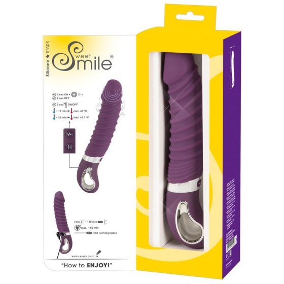 SMILE Soft - punjivi, grijaći vibrator (ljubičasti)