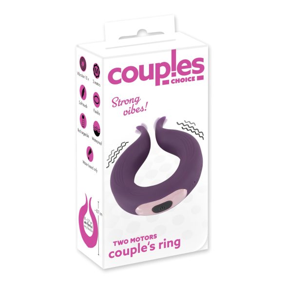 Couples Choice - punjiva prsten vibracije, 2 motora (ljubičasti)