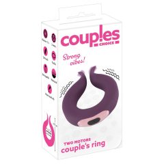   Couples Choice - prsten za penis s dvostrukim motorom na baterije (ljubičasti)