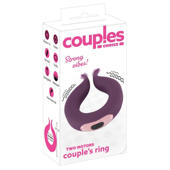 Couples Choice - prsten za penis s dvostrukim motorom na baterije (ljubičasti)