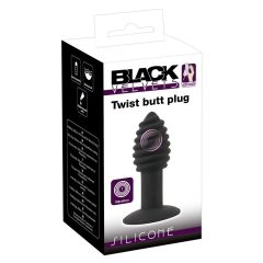   Black Velvet Twist - punjivi, silikonski analni vibrator (crni)