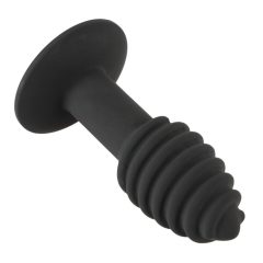   Black Velvet Twist - punjivi, silikonski analni vibrator (crni)