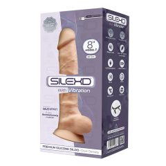   Silexd 8 - fleksibilni, ljepljivi vibrator za testise - 20 cm (prirodni)