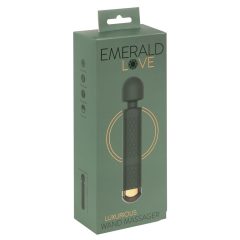   Emerald Love Wand - punjivi, vodootporni masažni vibrator (zeleni)