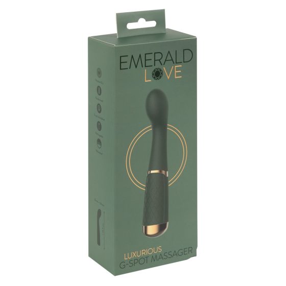 Emerald Love - punjivi, vodootporni vibrator G-točke (zeleni)