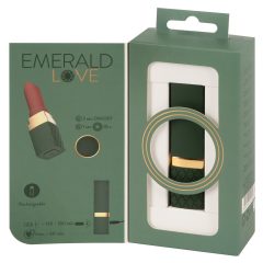   Emerald Love - punjivi, vodootporni vibrator za ruževe (zeleno-bordo)