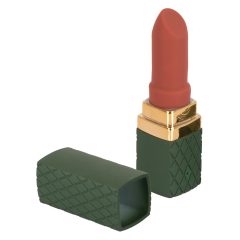   Emerald Love - punjivi, vodootporni vibrator za ruževe (zeleno-bordo)