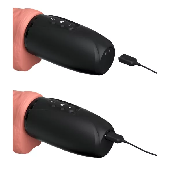 King Cock Plus 6,5 - realistični vibrator s testisima - prirodna boja