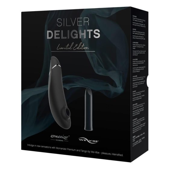Womanizer Silver Delights - set vibratora sa zračnim valovima (crni)