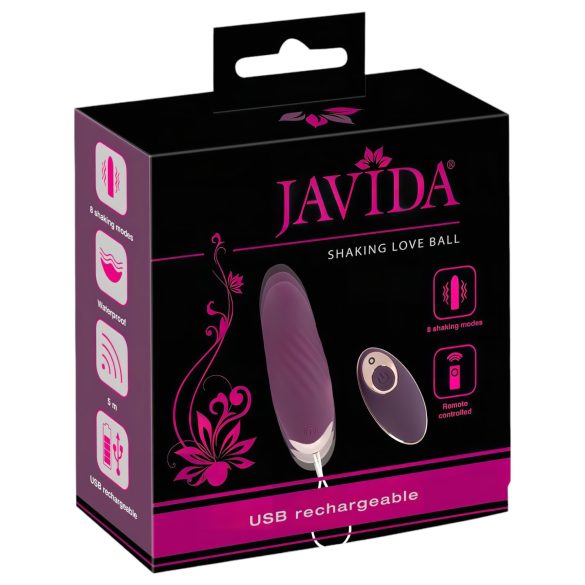 Javida Shaking Love - bežično vibrirajuće jaje s potiskom (ljubičasto)