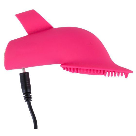 / SMILE Licking - vibrator za prste na baterije, zračni valovi i jezik (ružičasti)