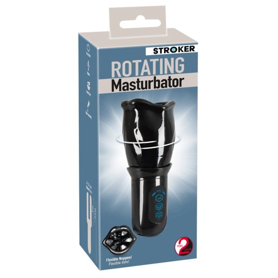 STROKER Rotating - rotirajući oralni masturbator na baterije (crni)