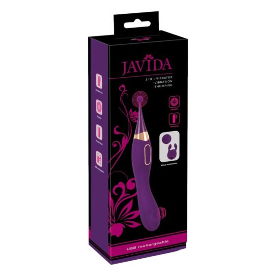 Javida - 2u1 punjivi set stimulatora klitorisa i vibratora (ljubičasti)