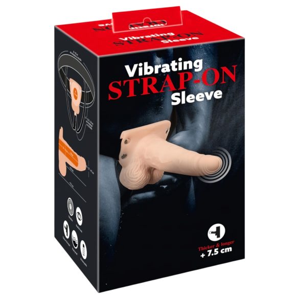 You2Toys Strap-on - šuplji, podesivi vibrator (prirodni)
