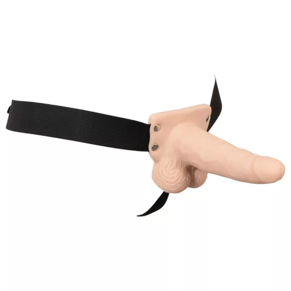 You2Toys - šuplji strap-on vibrator - prirodna boja