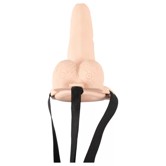 You2Toys - šuplji strap-on vibrator - prirodna boja