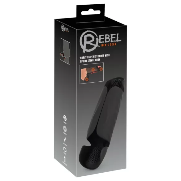 Rebel - vibrator za glavić s 3 motora - crni