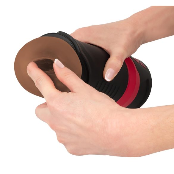 WYNE 04 - akumulatorski vibrator-sisač masturbator (smeđi)