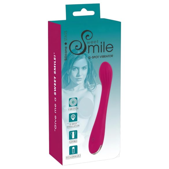 SMILE G-točka - punjivi, rebrasti G-točka vibrator (ljubičasti)