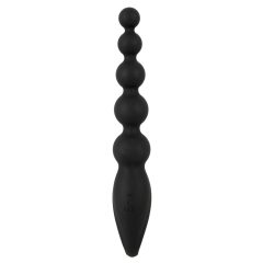 Anos Anal Beads - analne perle s vibracijom (crne)