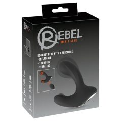   Rebel RC - bežični punjivi analni vibrator s pumpanjem (crni)