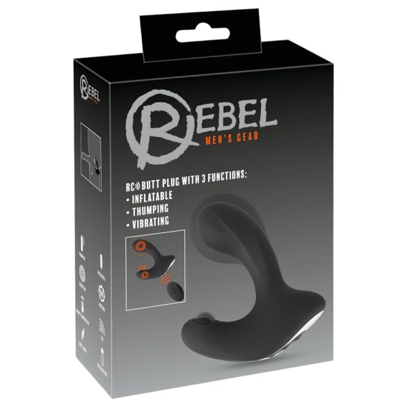 Rebel RC - bežični punjivi analni vibrator na napuhavanje (crni)