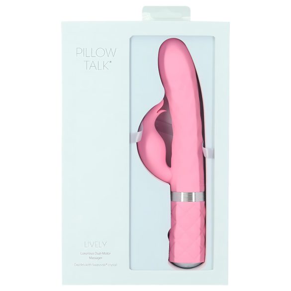 Pillow Talk Lively - akumulatorski vibrator s klitoralnim nastavkom (ružičasti)
