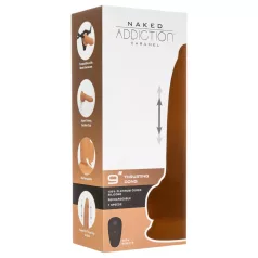   Naked Addiction - Vibrator s funkcijom thrustinga - tamna boja - 23 cm