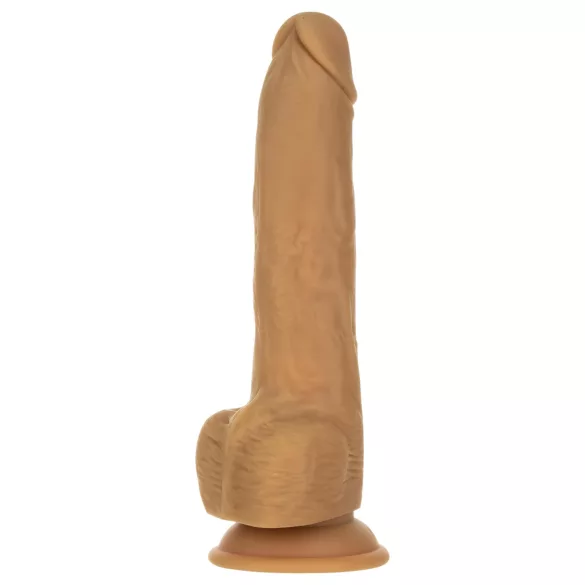 Naked Addiction - Vibrator s funkcijom thrustinga - tamna boja - 23 cm