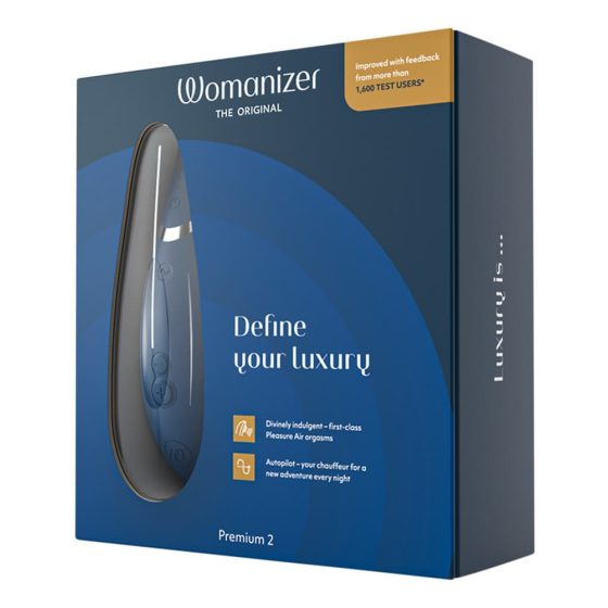 Womanizer Premium 2 - stimulator klitorisa na baterije, zračni valovi (plavi)