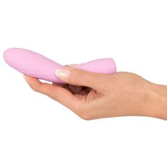   Cuties Mini 3 - punjivi, vodootporni, rebrasti vibrator (ružičasti)