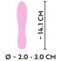 Cuties Mini 3 - ružičasti vodootporni rebrasti vibrator na punjenje
