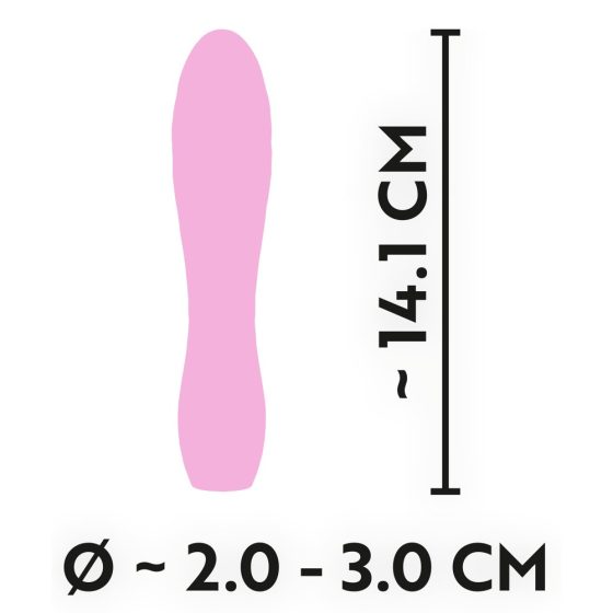 Cuties Mini 3 - punjivi, vodootporni, rebrasti vibrator (ružičasti)