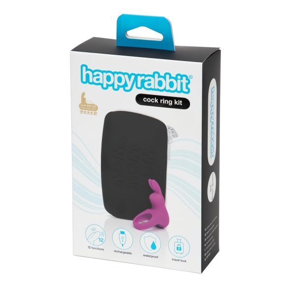 Happyrabbit Cock Kit - vibracijski prsten s pohranom (ljubičasti)
