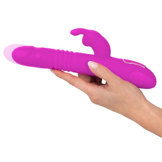 SMILE Rabbit - vibrator na baterije s klitorisnom rukom (roza)