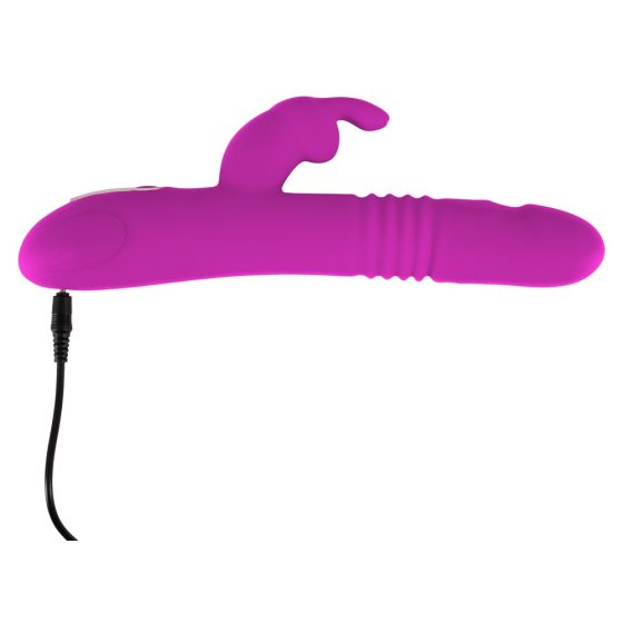 SMILE Rabbit - vibrator na baterije s klitorisnom rukom (roza)