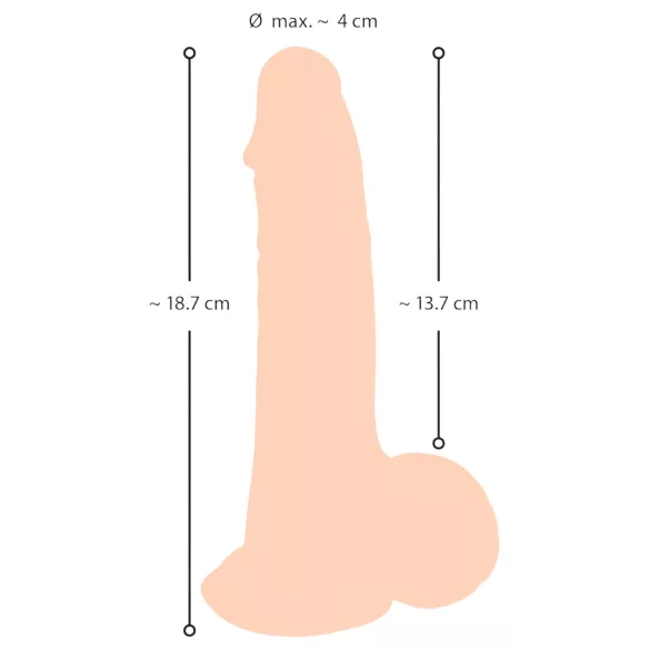 Nature Skin - dildo s kožom - 19 cm (prirodna boja)