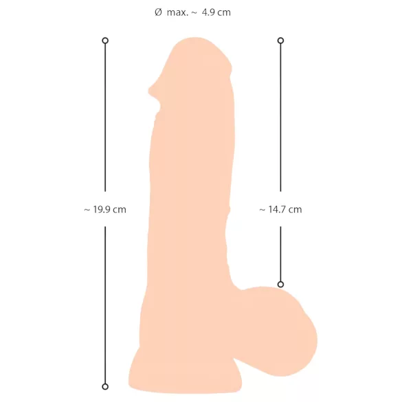 Nature Skin - dildo s kožom - 20 cm - natur