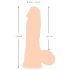 Prirodna Koža - dildo, 20 cm (prirodan)