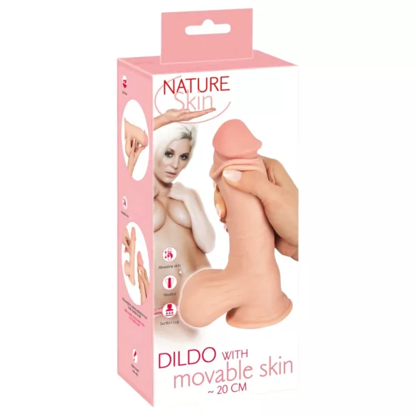Nature Skin - dildo s kožom - 20 cm - natur