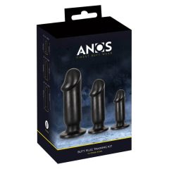 Anos Trainig Kit - analni dildo set (3 dijela) - crni